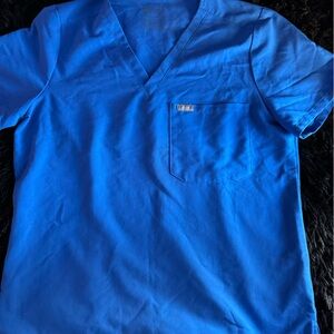 Figs Vibrant Blue Scrub Top